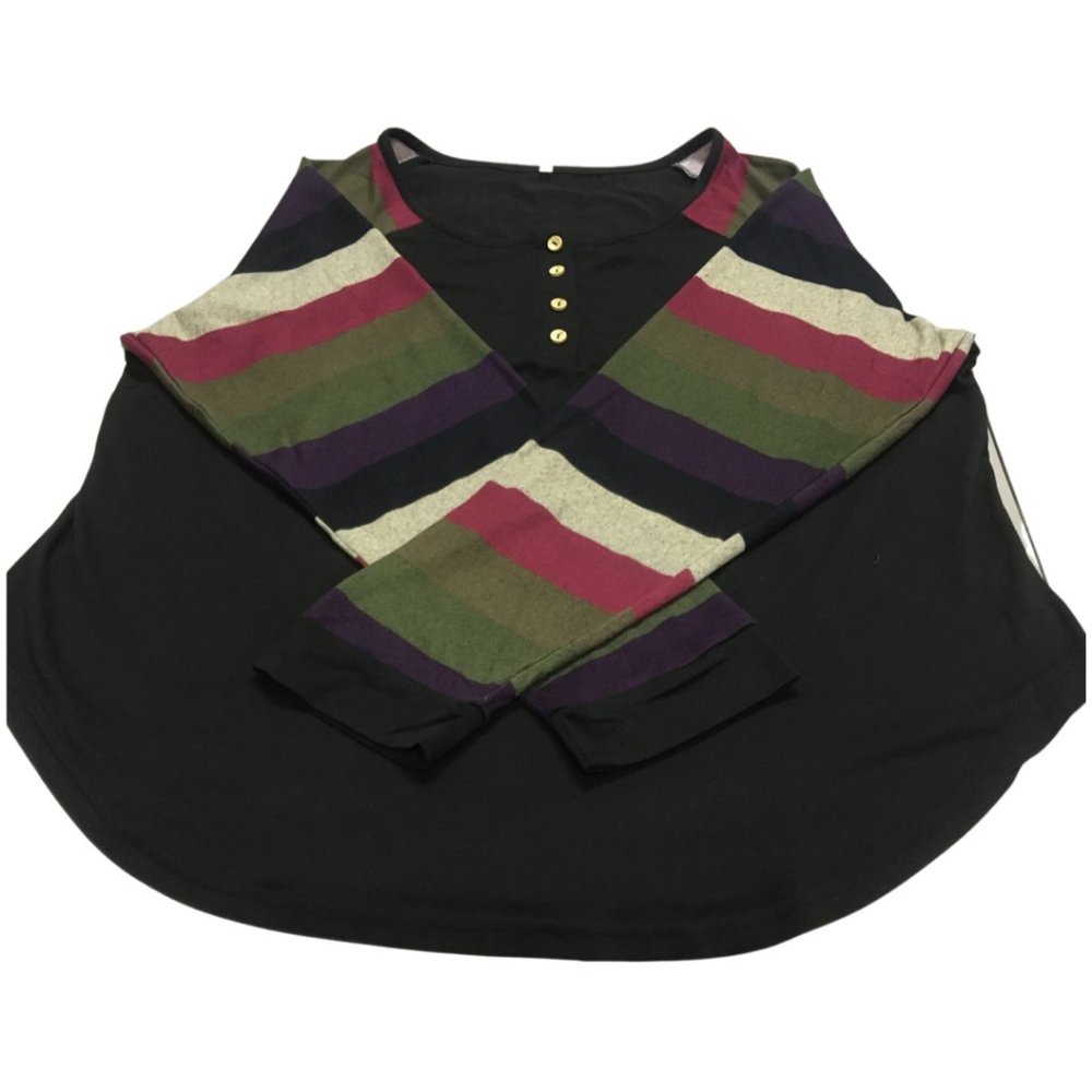 ROSE IN THE BOX Women's Henley Shirts Plus Size Casual Raglan Long Sleeve Loose